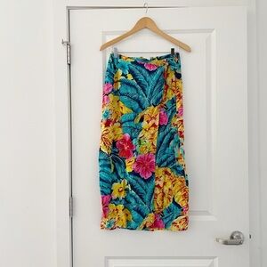 VTG Jam's World Tropical Floral Wrap Skirt Resort